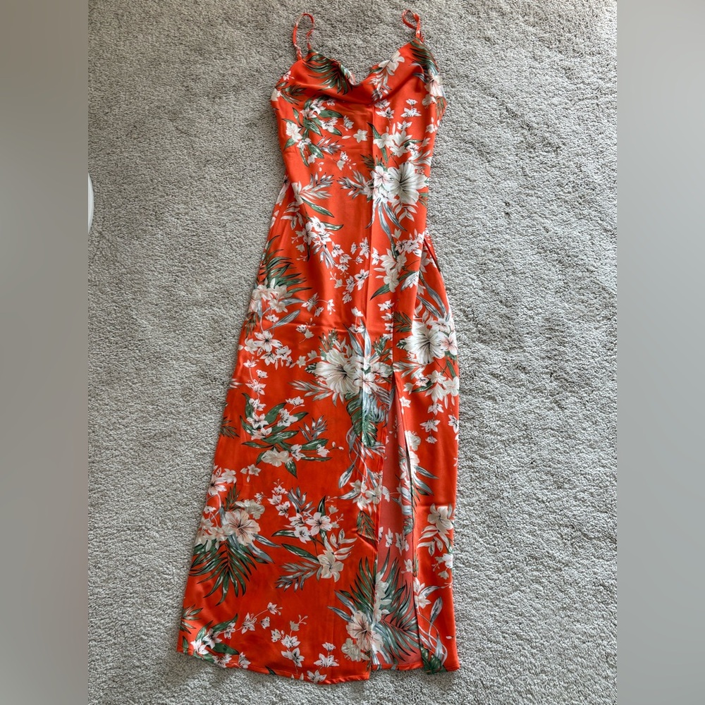 Floral Orange Maxi Dress